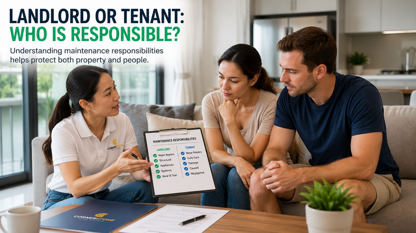 Landlord and tenant discussing property maintenance responsibilities in a Pattaya home, including repairs, damage and normal wear and tear.
